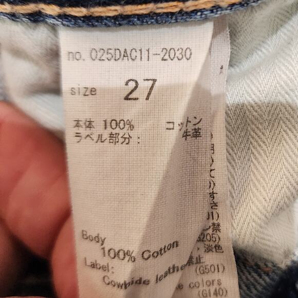 Moussy Vintage Maywood Tapered Jean Women 27 Blue Distressed Denim Button Fly - Picture 8 of 9